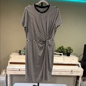 Black and White Striped Maxi Dress